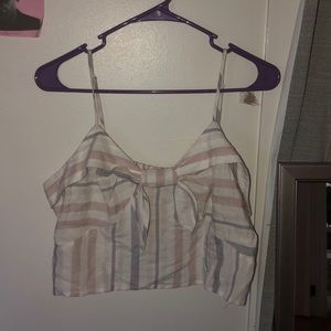 striped bow crop top